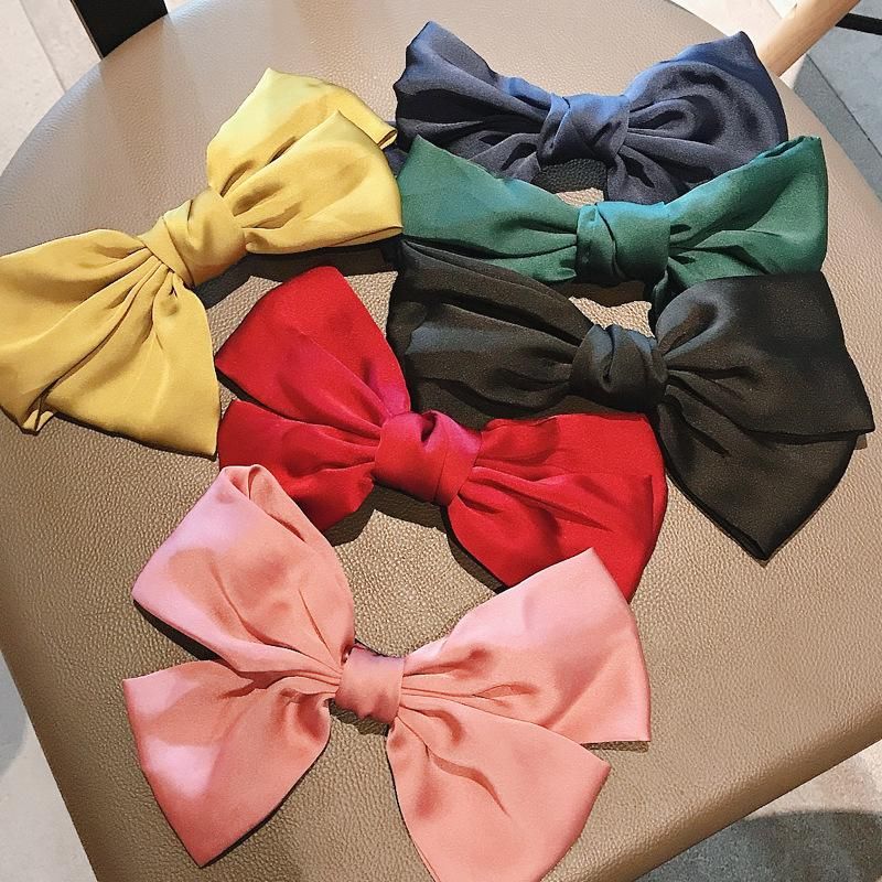 Korea Large Bow Hairpin Spring Clip Hair Accessories Clip Hairpin Headdress Girl Hair Rope Wholesale