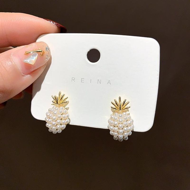 New Fashion Pineapple Pearl Earrings Nihaojewelry Wholesale
