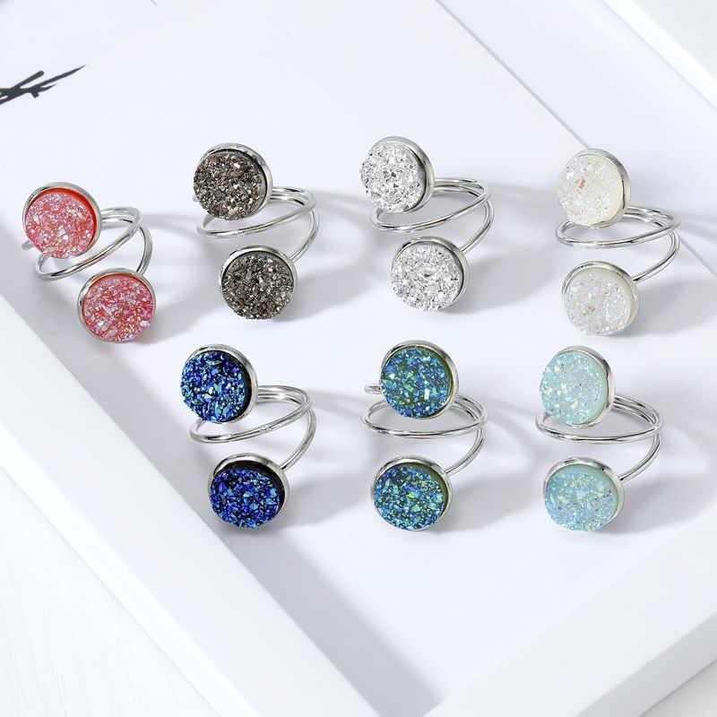 New Fashion Imitation Natural Stone Ring Resin Adjustable Ring Wholesale
