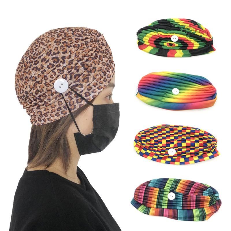 The New Fashion Colorful Stripe Fabric Headband Button Anti-le Hairband Wholesale