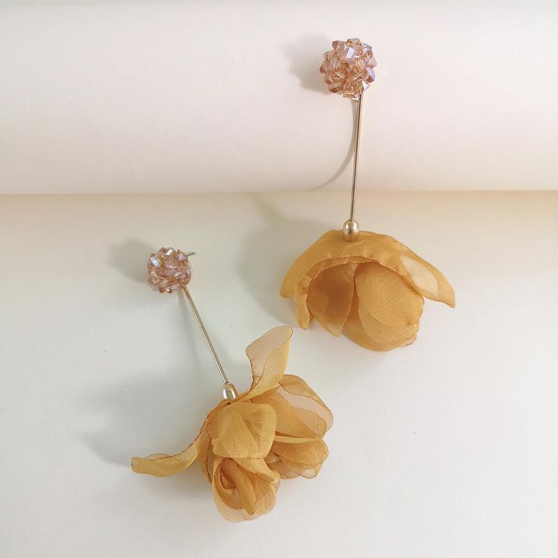 54061 Japanische Und Koreanische Original Retro Einfache Ohrringe Blüten Blätter Ohrringe Persönlichkeit Super Fairy All-match Ohrringe Lange Ohrringe Frauen