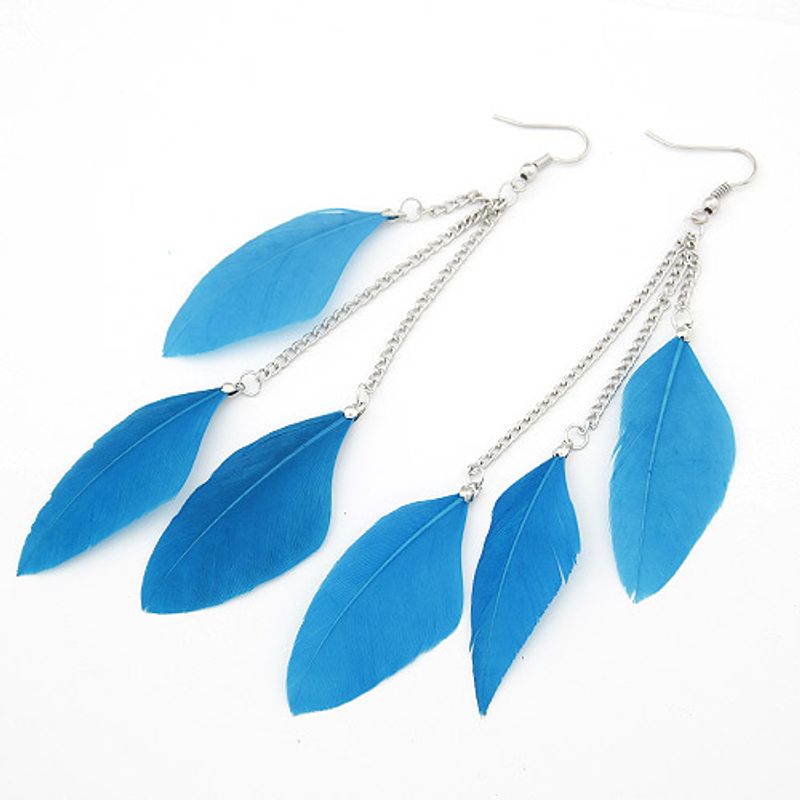 Korean Fashion Simple Feather Earrings Nihaojewelry Wholesale