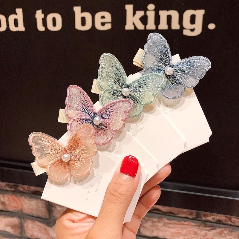 New Fashion Three-dimensional Embroidery Butterfly Cheap Hairpin Wholesale