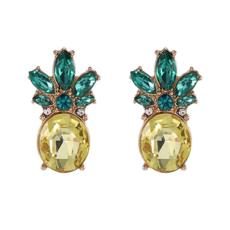 New Fashion Simple Diamond Pineapple Earrings Wholesale