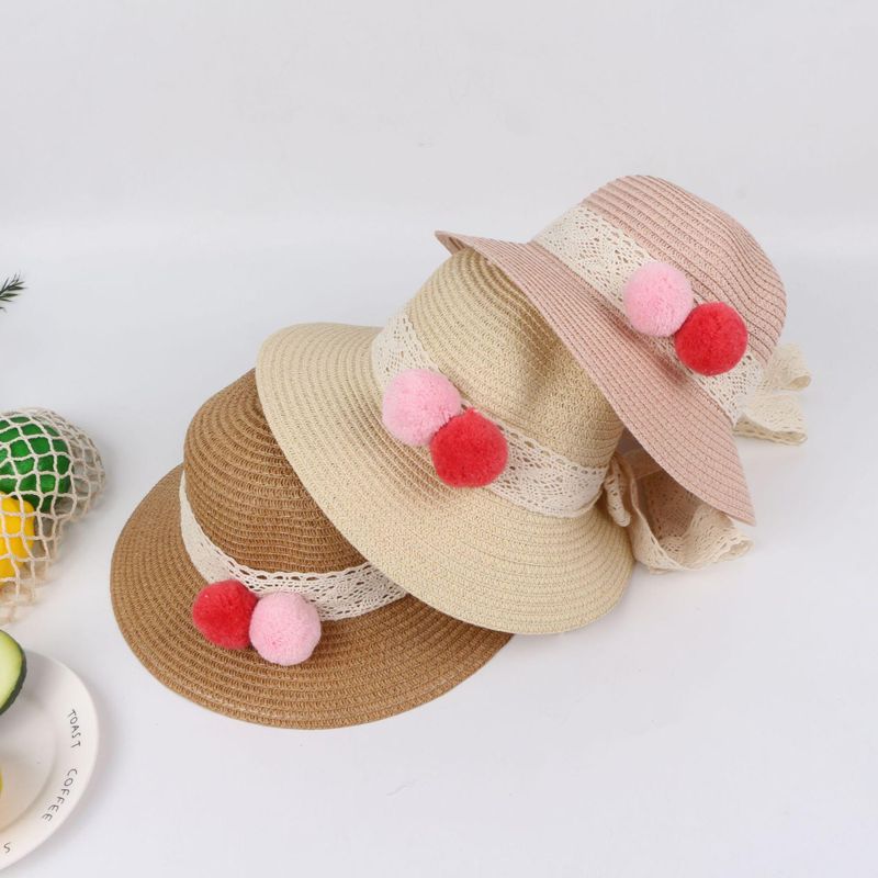 Summer New Style Straw Hat Children Sunscreen Sunshade Hat Side Beach Hat