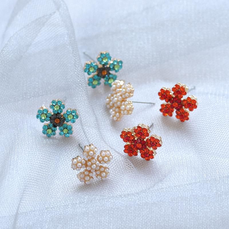 New Flower Earrings Color Diamond Earrings For Women Wholesale