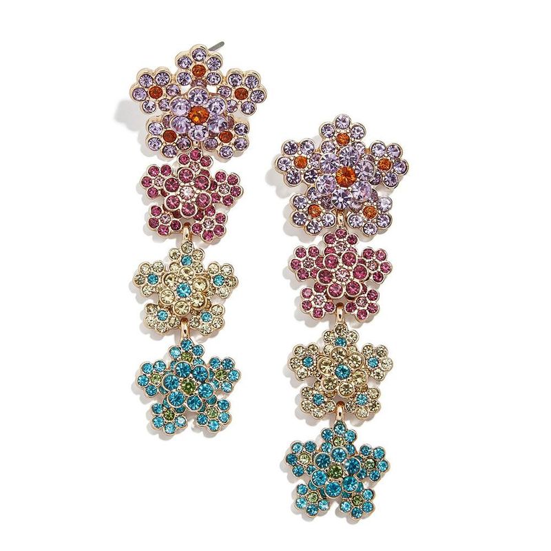 Vintage Bohemian Long Earrings Ethnic Style Colorful Flowers Tassel Earrings Wholesale