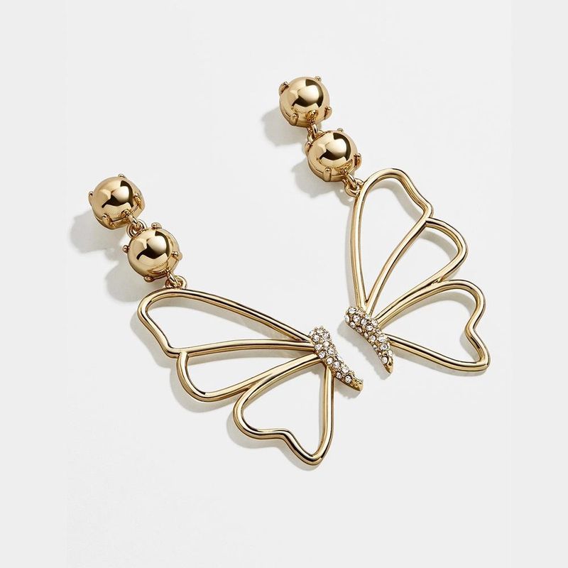 New Gold-plated Zircon Fashion Butterfly Earrings For Women Wholesale