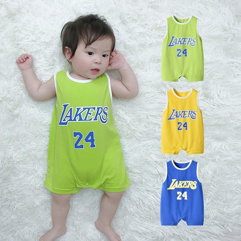 Sommer Baby Ärmellose Weste Kurze Kriechende Jungen Baby Basketball Kleidung Baby Einteilige Neugeborene Sportswear Stram Pler Sommer