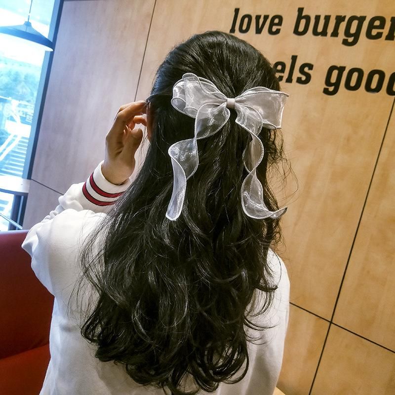 2021 Bowknot Haars Eil Koreanische Haarschmuck Weibliche Super Fee Mädchen Süßes Streamer Pferdes Chwanz Netto-promi-haar Ring D517