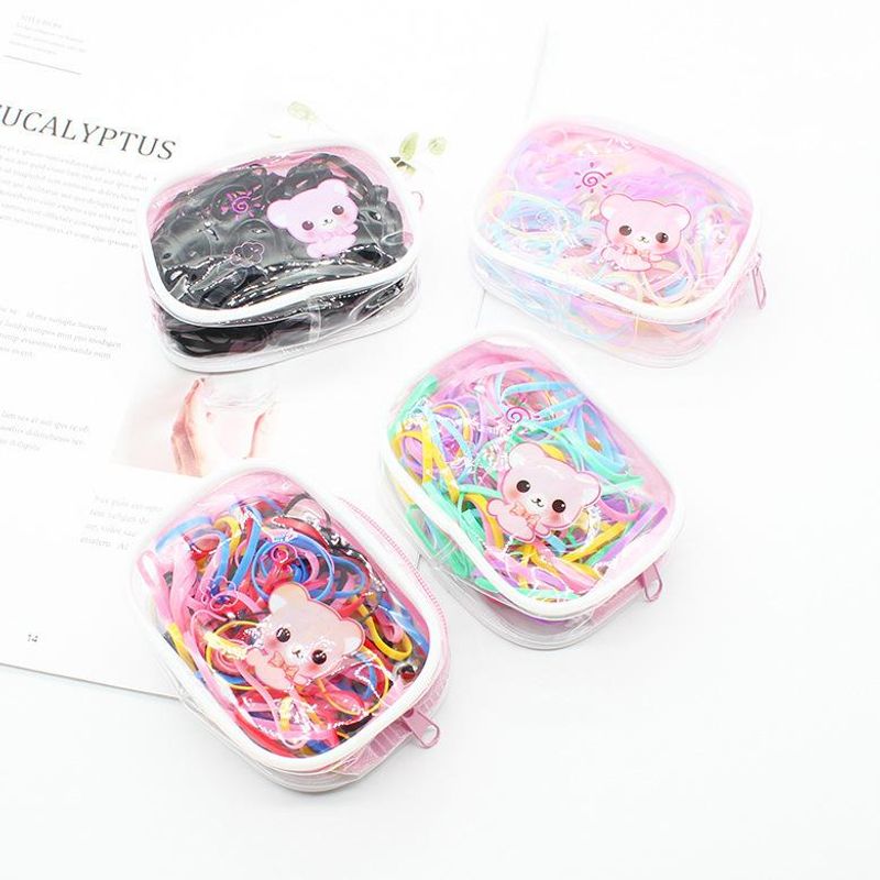 Korean Disposable Hair Ring Cartoon Children&#39;s Colorful Rubber Band Rubber Band Head Rope Headdress Hair Accessories