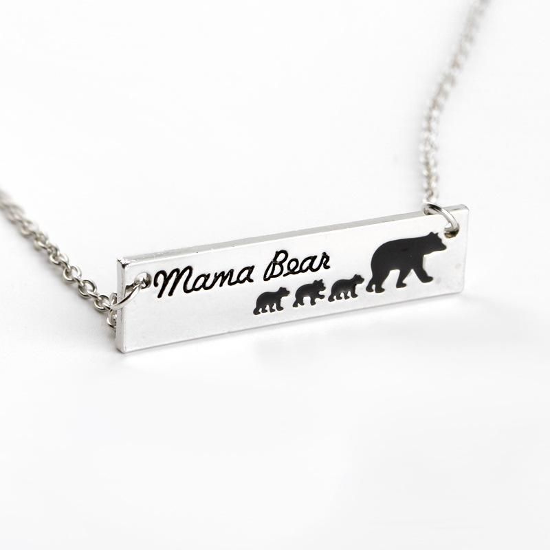 Cross-border  Hot Sale Europäische Und Amerikanische Kreative Mama Bear Vielzahl Von Bären Muttertag Geschenk Anhänger Halskette