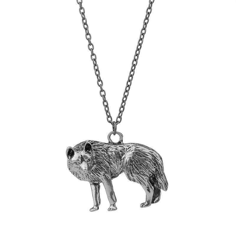 New Fashion Animal Long Paragraph Retro Wolf Head Simple Wild Pendant Necklace Wholesale