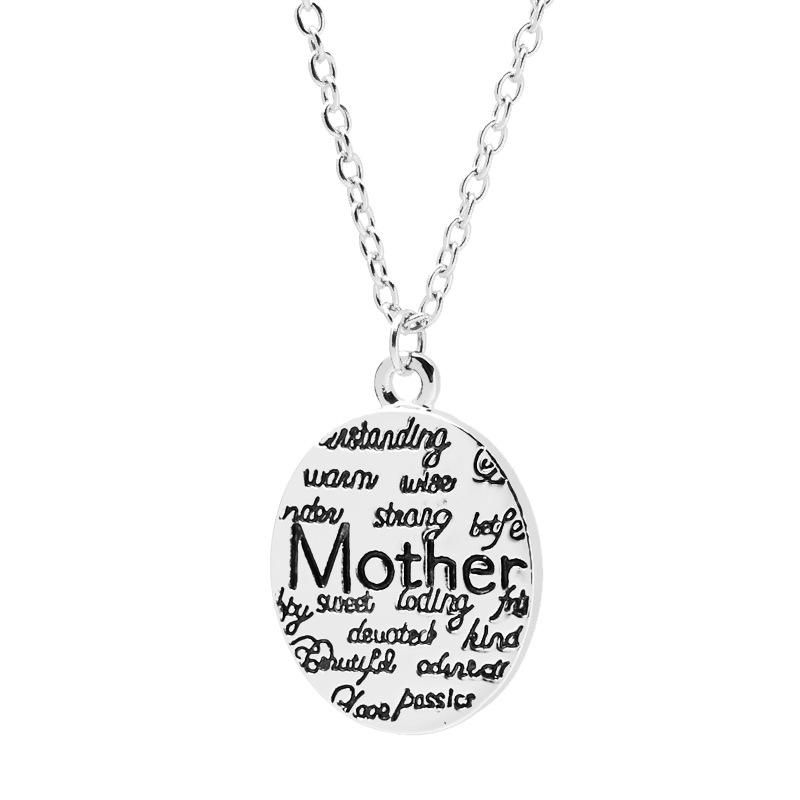 New Fashion Mother Holiday Gift Mother Round Letter Necklace Female Clavicle Chain Wholesale