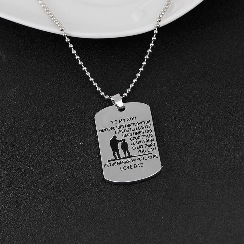 Hot Father&#39;s Day Gift To My Son Father And Son Family Military Necklace Yiwu Nihaojewelry Wholesale
