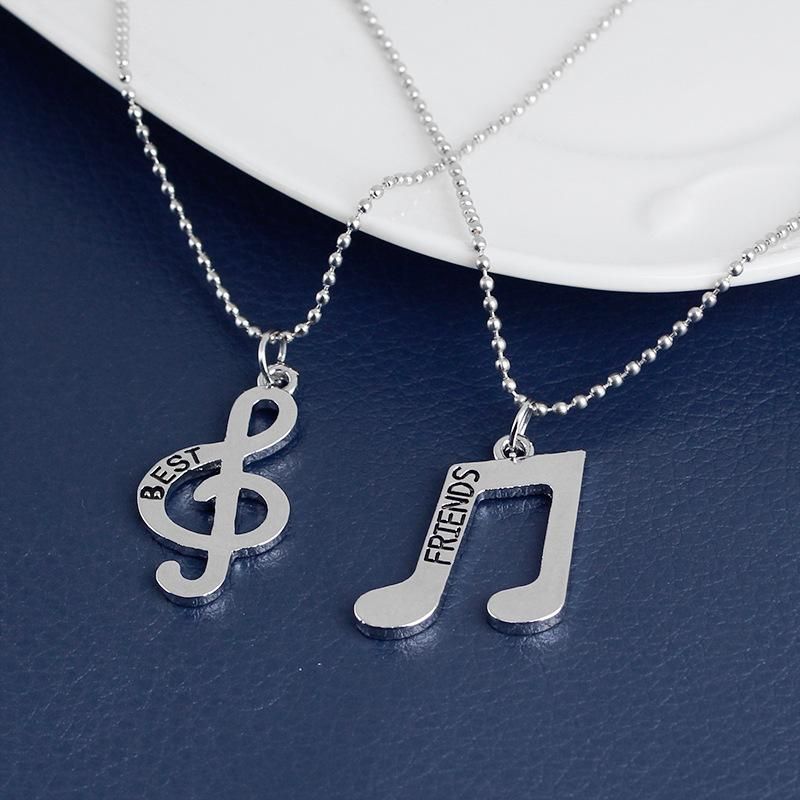 Collar Best Friends Music Symbol Colgante Collar Mujer Clavícula Cadena Yiwu Nihaojewelry Venta Al Por Mayor