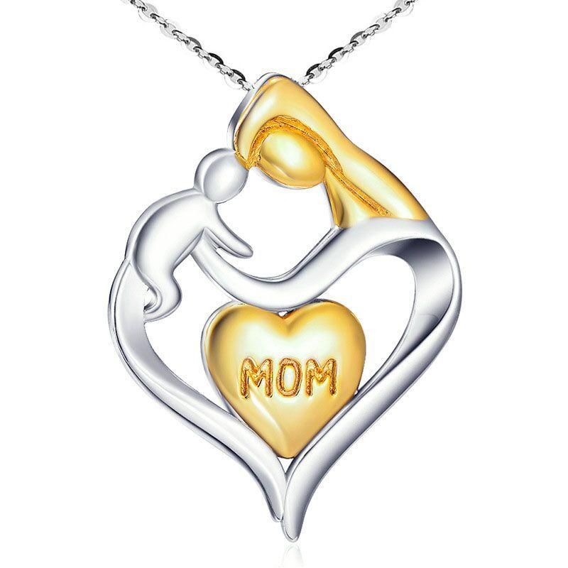 Mother&#39;s Day Necklace Wholesale Clavicle Chain Mother And Child Pendant Heart-shaped Necklace Yiwu Nihaojewelry Wholesale