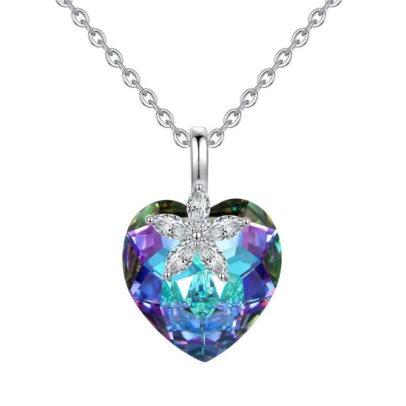 New Fashion Simple Heart-shaped Crystal Necklace For Women Wholesale