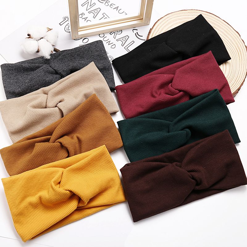 Simple Knitted Cross Hair Band Yoga Sports Men And Women Fashion Sweat-absorbent Turban  Hair Accessories Nihaojewelry Wholesale