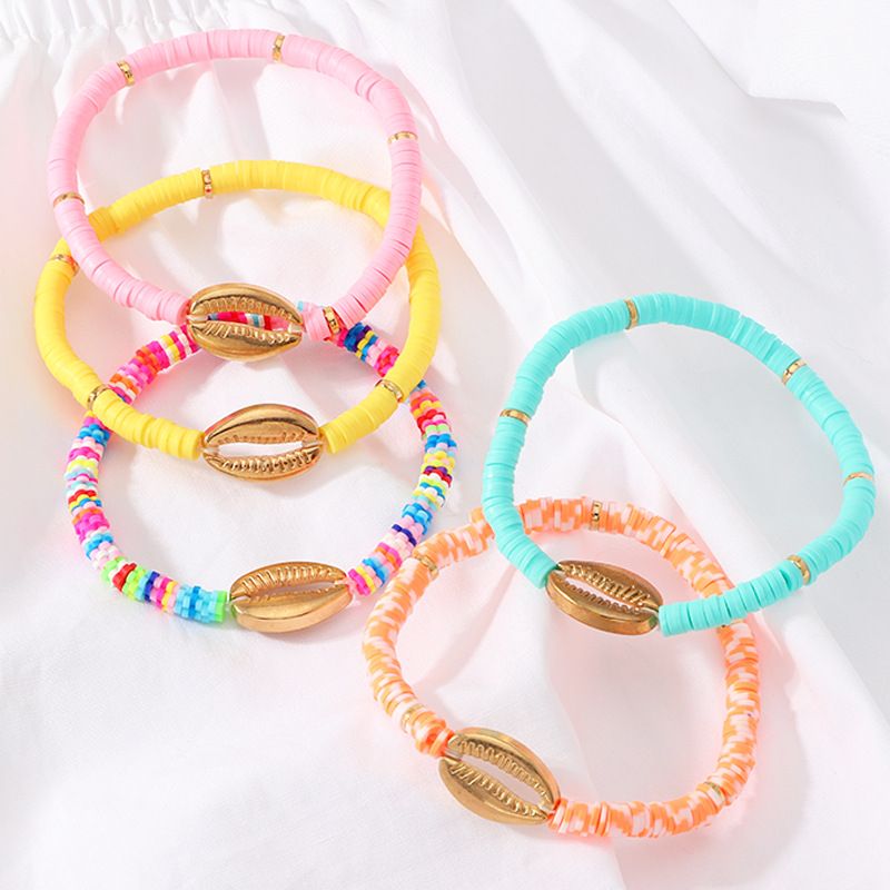 Bohemian Beach Wind Shell Bracelet Nihaojewelry Wholesale Natural Shell Bracelet Hand-woven Soft Ceramic Pieces Friendship Rope Female