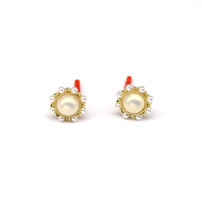 Stud Earrings Nihaojewelry Wholesale 925 Silver Round Pearl Earrings Fairy Wild Earrings Fine Resin Earrings