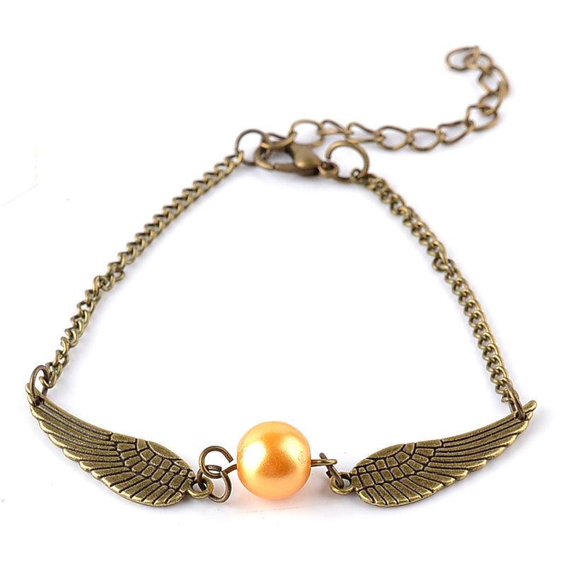New Fahsion Personality Round Bead Wings Pendant Bracelet Golden  Creative Gift Wild Bracelet Nihaojewelry Wholesale