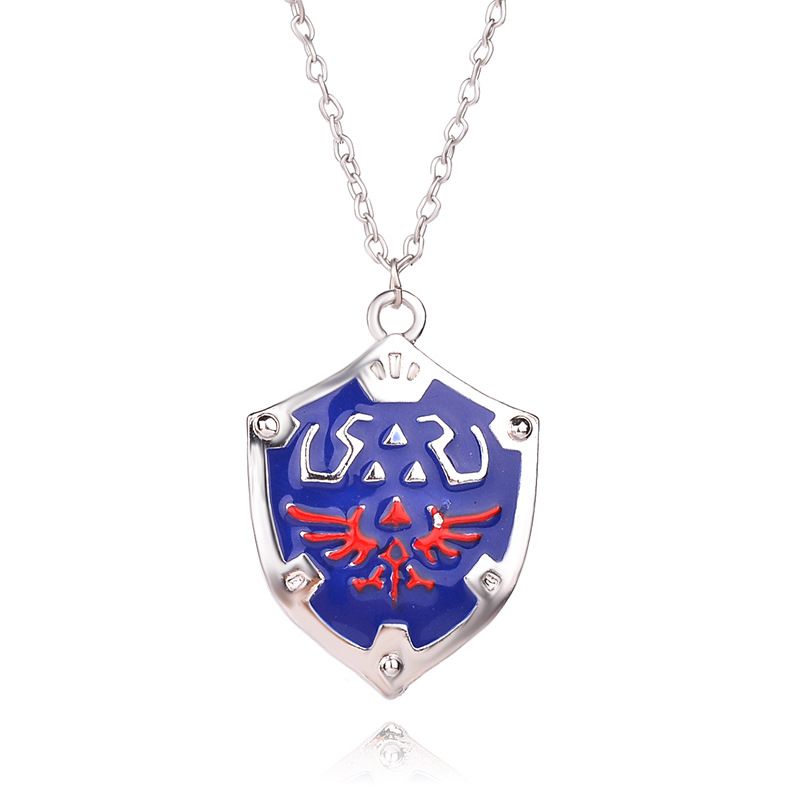 Fashion  Dripping Oil Wings Shield Pendant Necklace Unisex Zelda Logo Pendant Necklace Nihaojewelry Wholesale