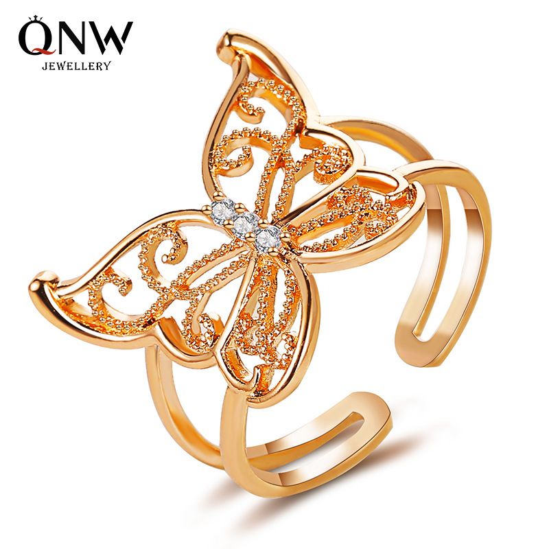 Fashion Animal Rings Women Exaggerated Hollow Butterfly Ring Fashion Light Luxury Open Ring Nihaojewelry Wholesale