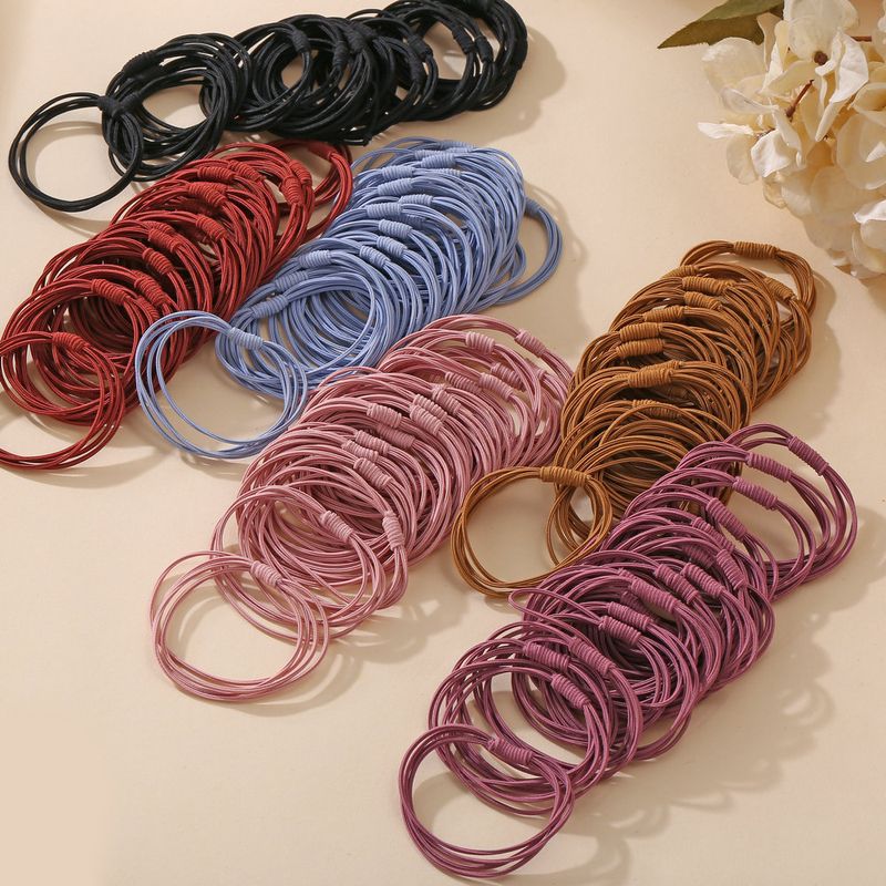 Cheap  Simple Scrunchies  Set Wholesale Thin Hair Rope Girl Tie Hair High Elastic Rubber Band  Twenty Strip Hair Ring