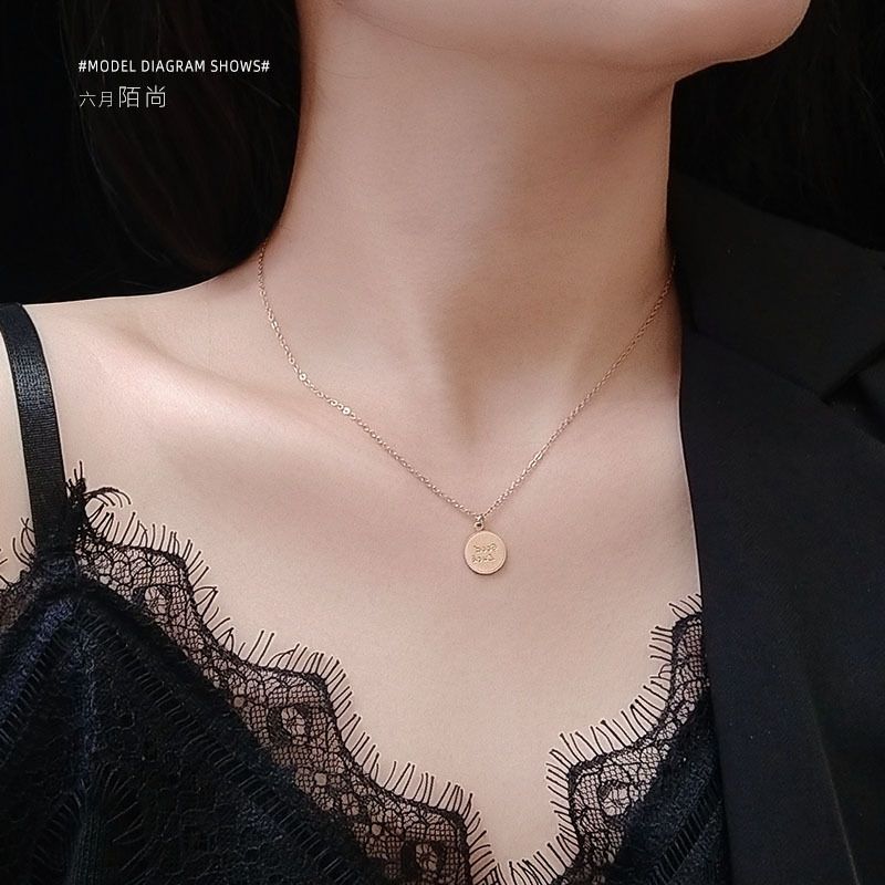 My Little Lucky Cape Love Wave Pattern Round Good Luck Clavicle Necklace Nihaojewelry Wholesale