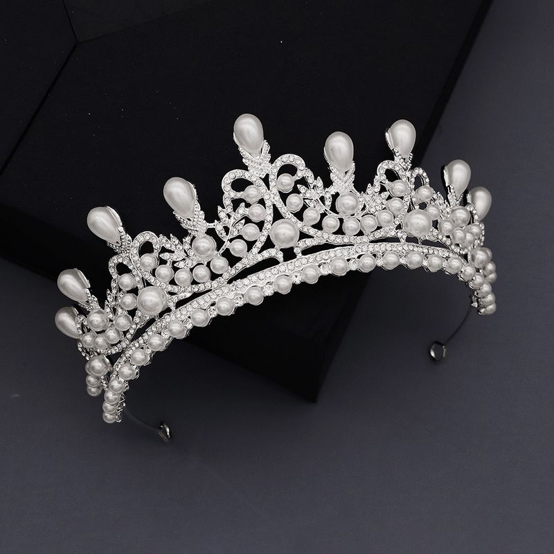 Mode Coréenne Bijoux De Mariage Nuptiale Haut De Gamme Diamant Perle Couronne Studio Photo Accessoires Coiffe Nihaojewely En Gros