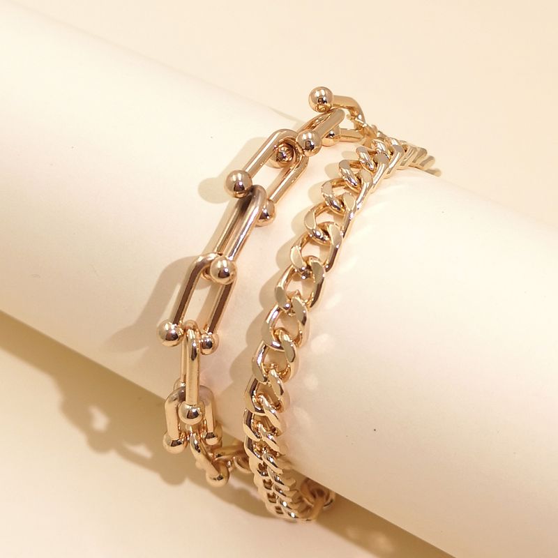 Korean Bracelet  Cold Style  Simple French Metal Alloy Baroque Bracelet For Women Wholesale