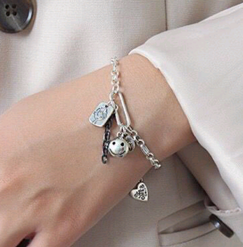 Fashion Retro Simple Multi-element Pendant Personality Girl Bracelet Wholesale