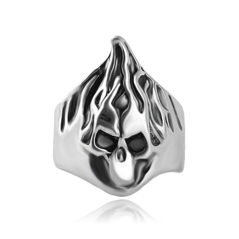 Hot Sale Accessories Ring Jewelry Personality Retro Exaggerated Flame Skull Ring