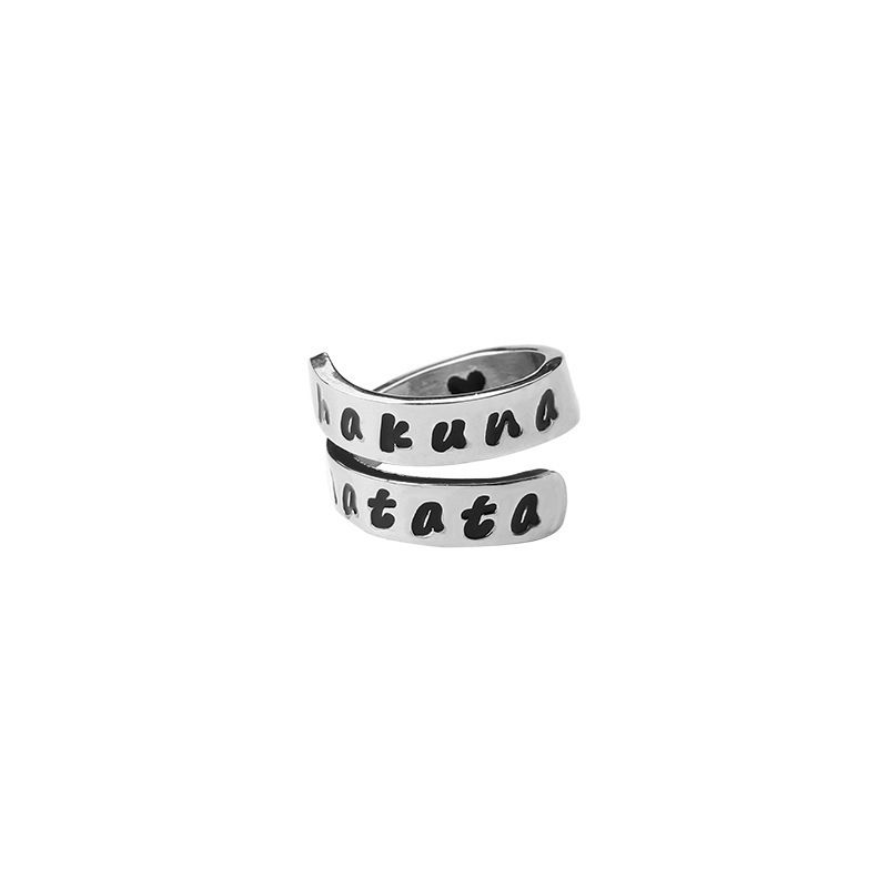 Außenhandel Heiße Stil Ringe In Europa Und Amerika Heiß Verkaufte Kreative Buchstaben Hakuna Matata Liebes Symbol Ring Accessoires Frauen