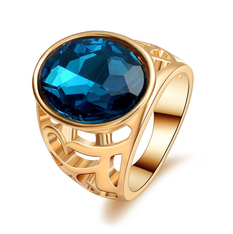 Außenhandel Hot Style Ring Ring Europäische Und Amerikanische Mode Einfache Goldene Achat Damen Ring Accessoires Persönlichkeit Retro Ring