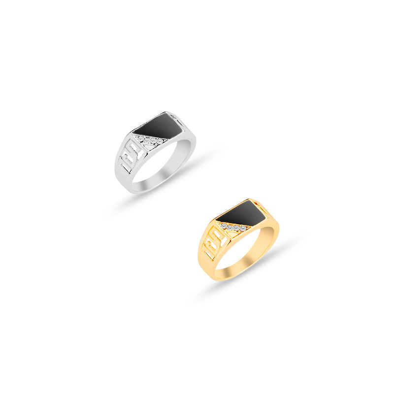 Créative Piège À Diamant Trapézoïdal Huile Goutte Hommes Bague Simple Personnalité Bague Accessoires