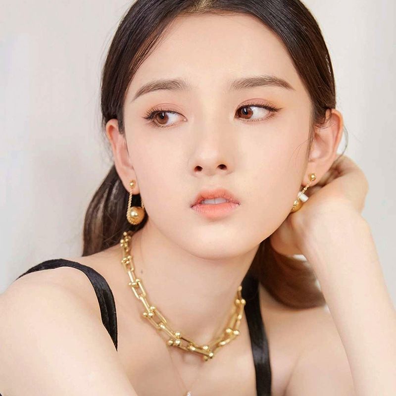 Golden Chain Necklace Cold Wind Hip-hop Exaggerated Korean Trendy Personality Thick Clavicle Chain Wholesale