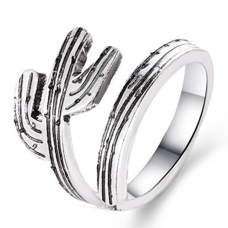 Außenhandel Explosion Stil Ring Ring Armband Europäische Und Amerikanische Persönlichkeit Offene Ring Kaktus Ring Unisex Ring