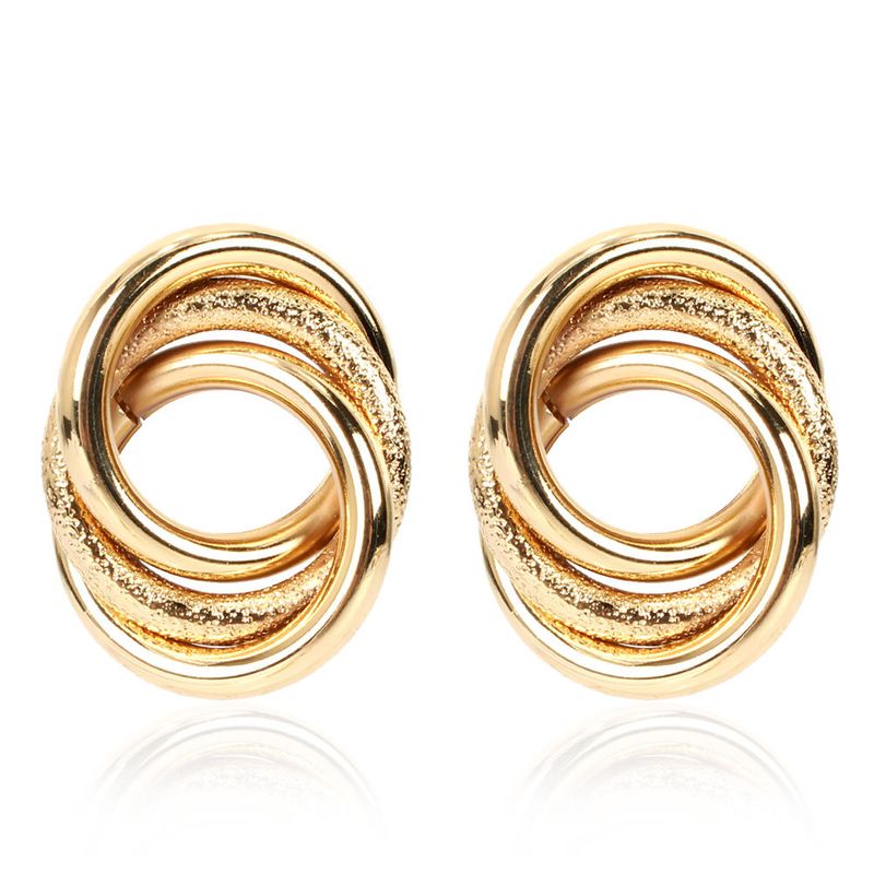 Atmospheric Metal Personality Simple Ring Buckle Hollow Earrings Fashion Earrings Wholesale Nihaojewelry