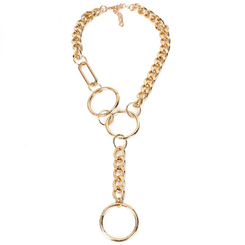 Fashion  Single-layer Chain Necklace Circle Alloy Pendant Women's Wild Accessories Wholesale Nihaojewelry