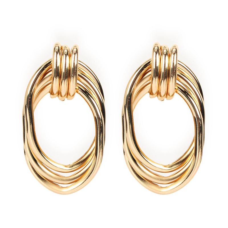 Europäische Und Amerikanische Übertriebene Goldene Metall Ohrringe, Einfache Und Modische Geometrische Ohrringe, Grenz Überschreiten Der Schmuck F5210