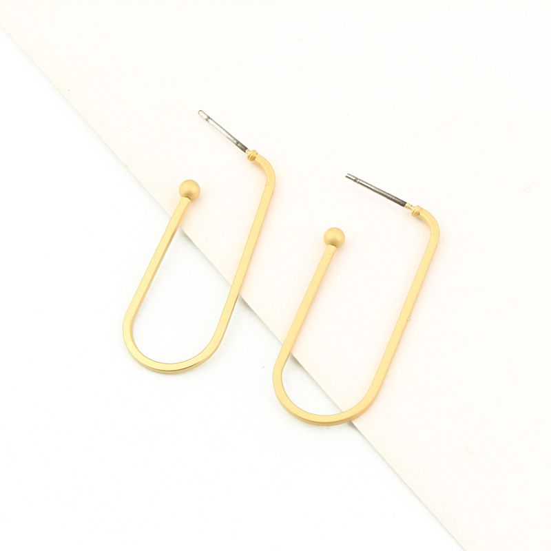 Fashion Geometric Earrings Wholesale Simple Cold Wind Geometric Rectangular Shape Earrings Metal Earrings