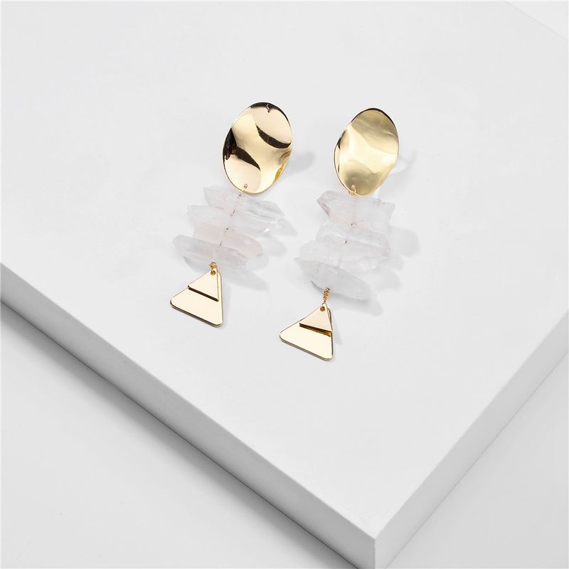 Fashion Exaggerated Natural Crystal Teeth Stone Geometric Earrings Women Earrings Wholesale Nihaojewelry