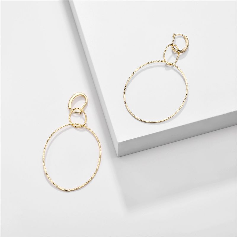 Big Exaggerated Large Earrings Oval Copper Ring Zircon Earrings Ladies Wholesale Nihaojewelry