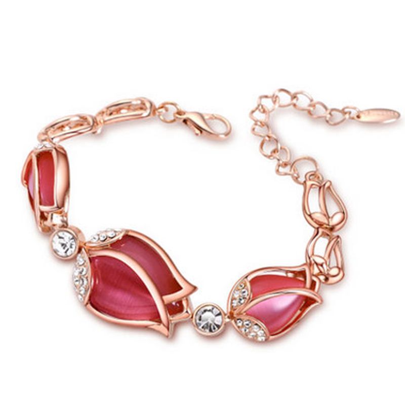 Fashion Metal Sparkle Tulip Opal Temperament Bracelet Wholesale Nihaojewelry
