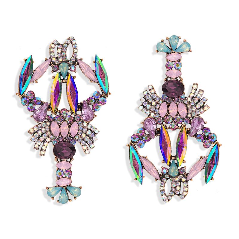 Fashion Exaggerated Personality Color Diamond Crayfish Earrings Niche Design Fashion Cute Fashion Earrings Wholesale Nihaojewelry