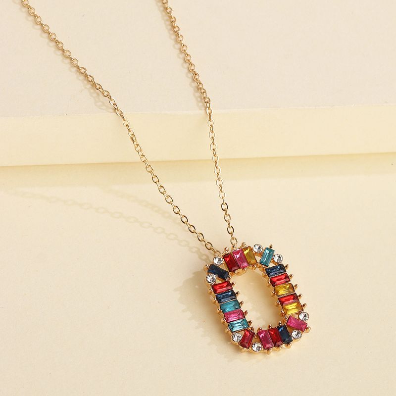 Fashion Style Accessories Ornaments Diamond Geometric Square Pendant  Necklace Short Sweater Chain Wholesale Nihaojewelry