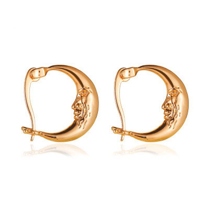 Grenz Überschreitende Neue Ohrringe Europäische Und Amerikanische Persönlichkeit Mond Ohrringe Ohrringe Ohrringe Mode Gold Abstrakte Kurze Gesichts Ohrringe Frauen