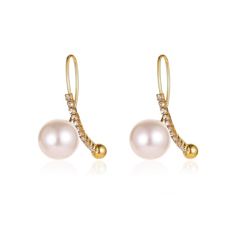 Außenhandel Neue Stil Ohrringe Ohrringe Europäische Und Amerikanische Temperament Perlen Kreuz Ohrringe Damen Süße Und Vielseitige Diamant Perlen Ohrringe